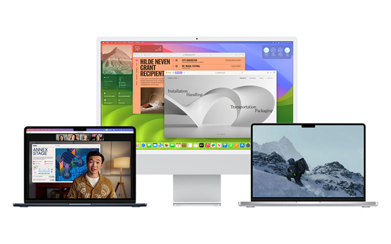 iMac, MacBook Air and MacBook Pro with macOS Sonoma